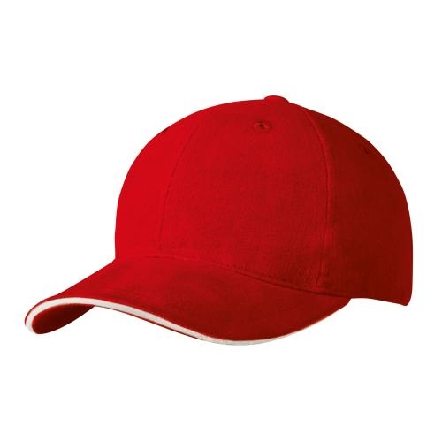 Katoenen sandwich cap rood/wit