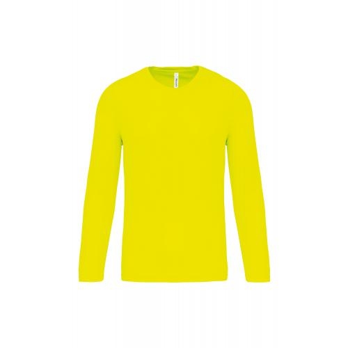 Herensportshirt lange Mouwen fluorgeel,2xl