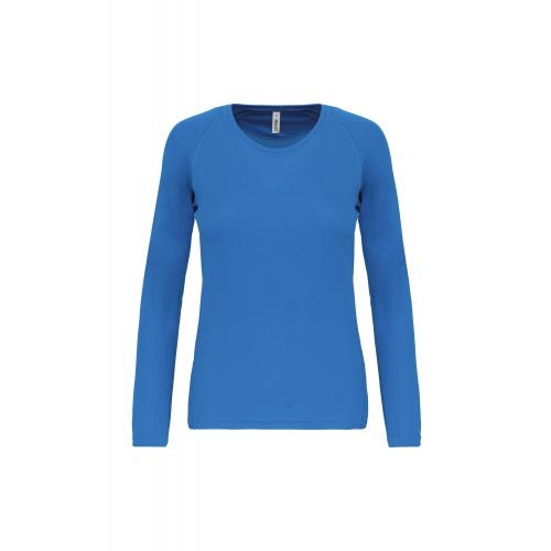 Damessportshirt lange Mouwen aqua blue,l