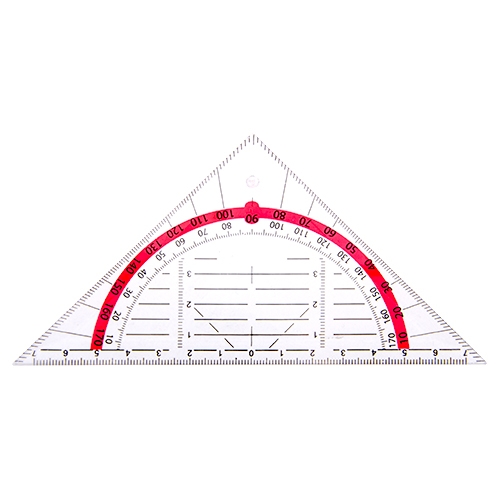 Geodriehoek Pythagoras rood