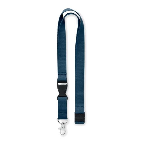 Lanyard met metalen haak 20mm blauw