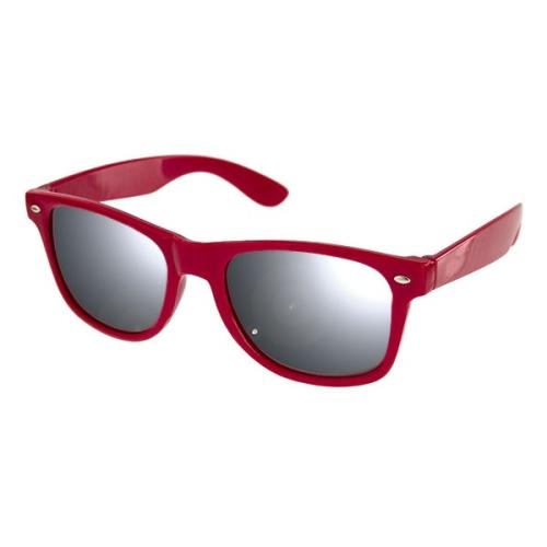 Zonnebril Wayfarer met spiegelglazen rood