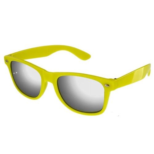 Zonnebril Wayfarer met spiegelglazen lime