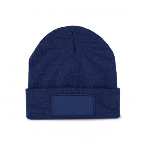 Zachte muts met patch royal blue