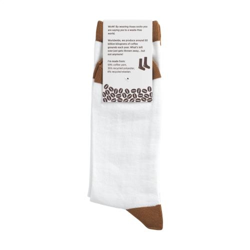 Coffee Socks sokken wit/bruin