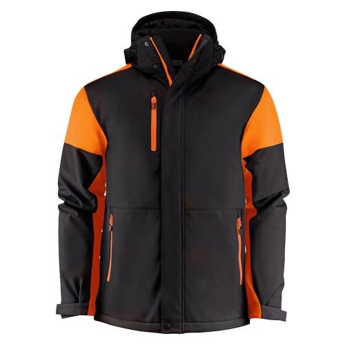 Prime padded softshelljas zwart/oranje,2xl