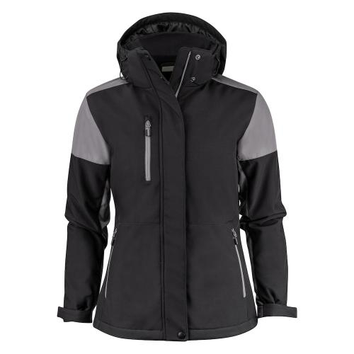 Prime padded softshelljas dames zwart/staalgrijs,2xl