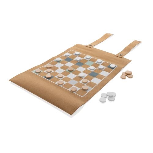 Opvouwbare backgammon en damspel bruin