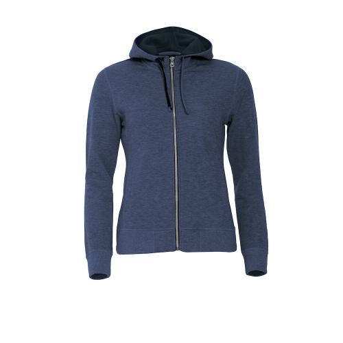 Classic hoody full zip ds blauwmelange,l