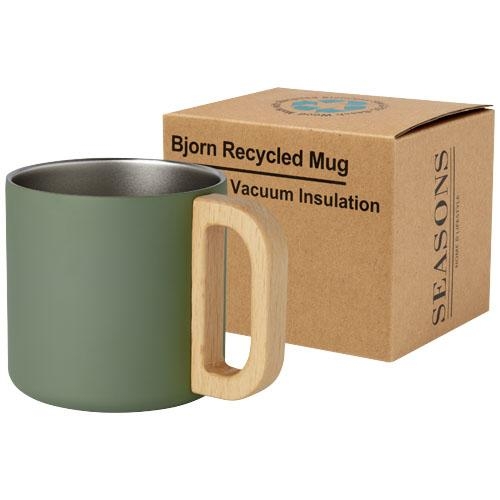 Mok van gerecycled RVS Bjorn 360 ml heather groen