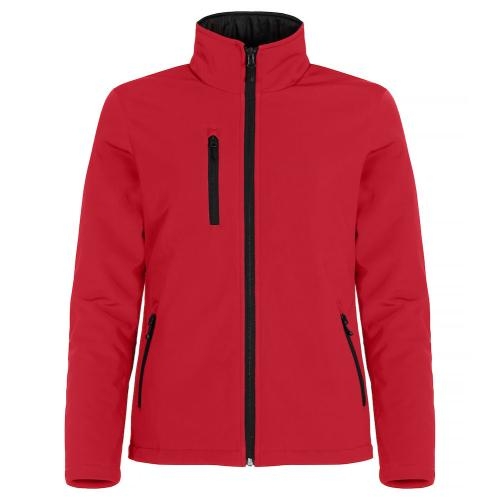 Gewatteerde softshell jas dames rood,2xl