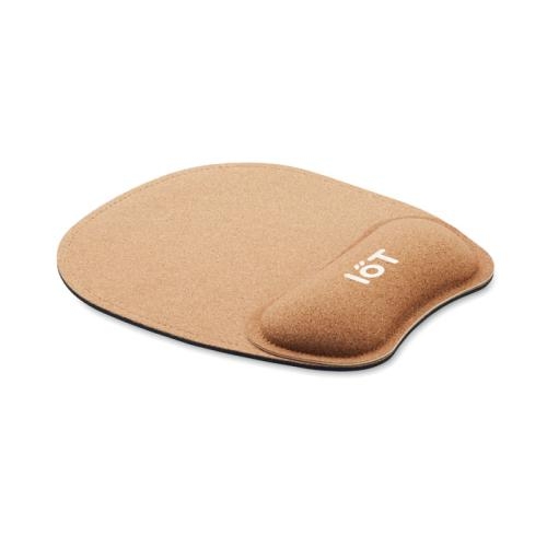 Ergonomische muismat van kurk beige