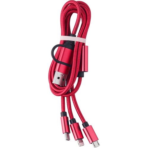 Nylon oplaadkabel Leif rood