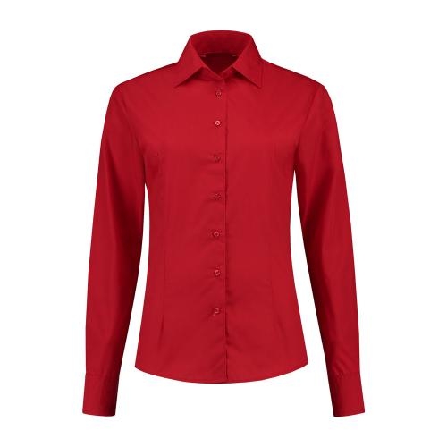 L&S Shirt Poplin Mix LS for her rood,l