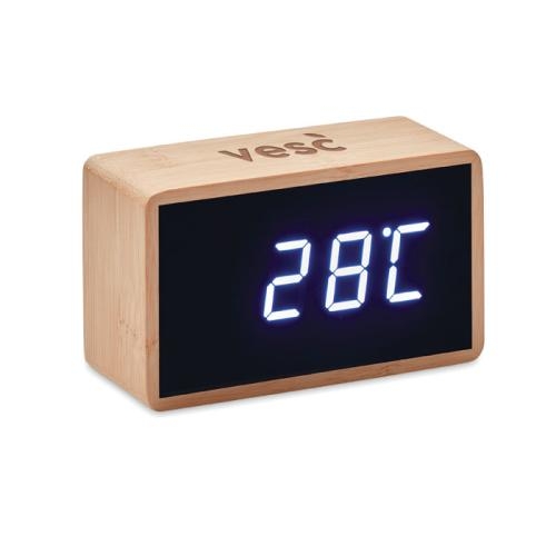 Bamboe klok met LED Miri clock hout