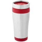 Geïsoleerde thermosbeker Elwood 410 ml zilver/rood