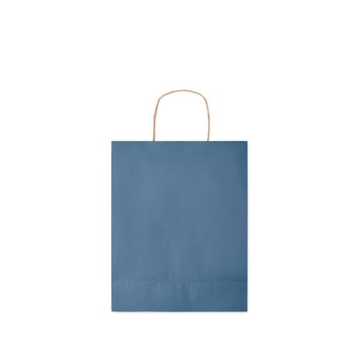 Medium gekleurde papieren tas blauw