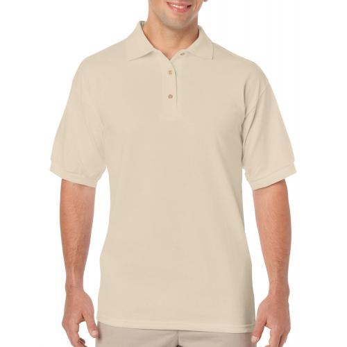 Gilden dryblend adult jersey polo sand,l