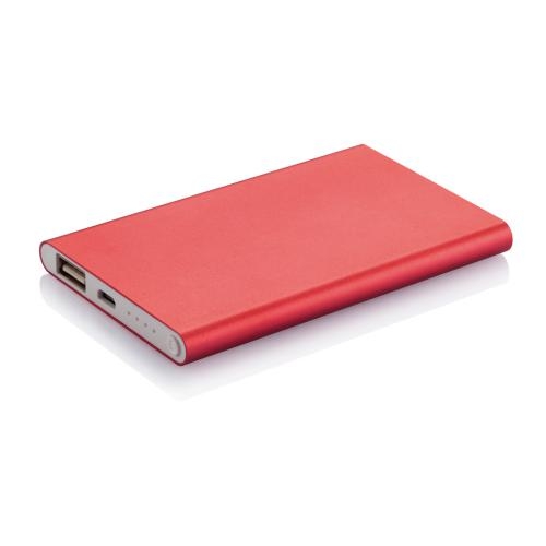 4.000 mAh dunne powerbank rood/wit