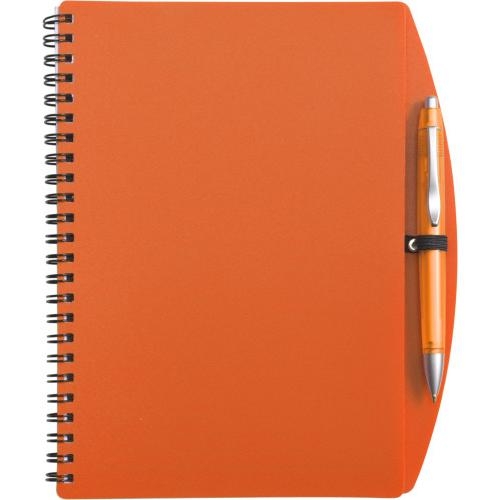 Notitieboekje A5 met balpen oranje