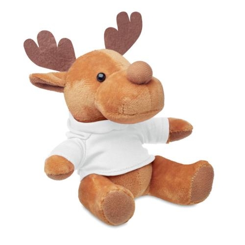 Rendier met hoodie Rudolph wit