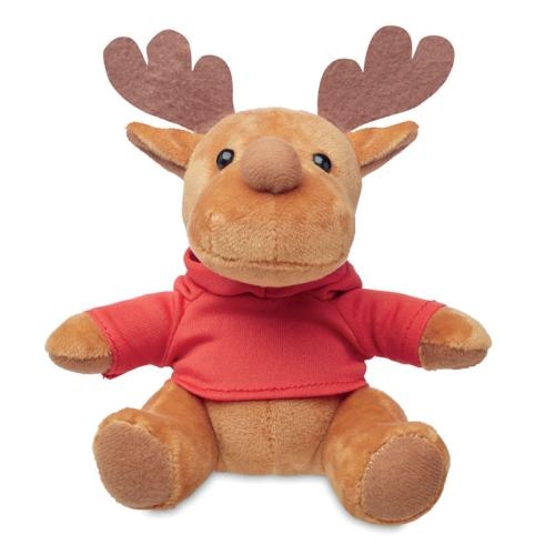 Rendier met hoodie Rudolph rood