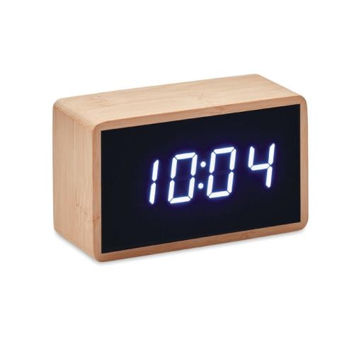 Bamboe klok met LED Miri clock hout