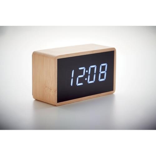 Bamboe klok met LED Miri clock hout