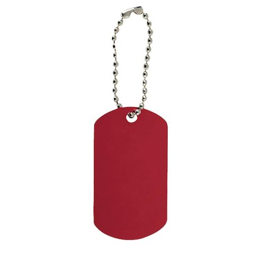 Aluminium tag met logo rood