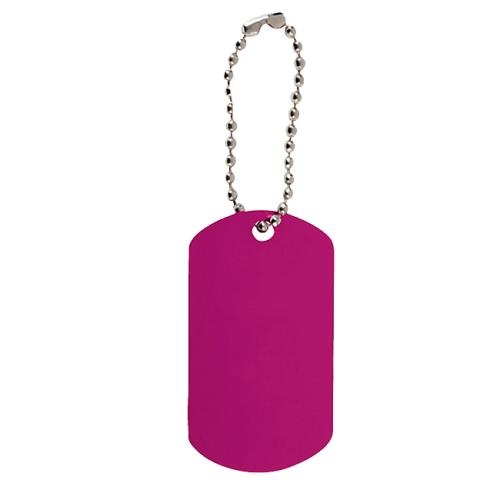 Aluminium tag met logo roze