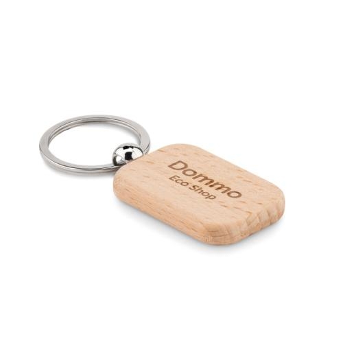 Houten sleutelhanger rechthoek Poty wood hout