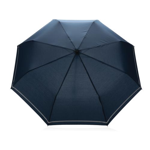 20.5 inch RPET reflective miniparaplu donkerblauw