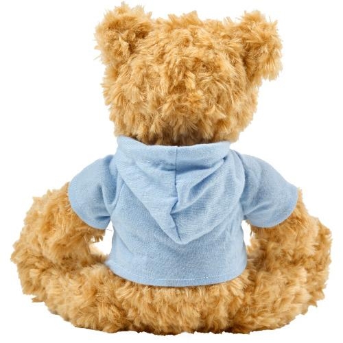 Pluche teddybeer met hoodie blauw