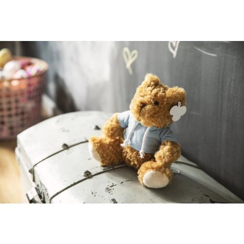 Pluche teddybeer met hoodie blauw