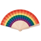 Houten regenboog waaier