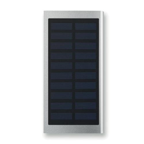 Solar powerbank powerflat 8.000 mAh mat zilver