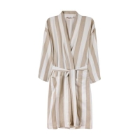 Katoenen hamam badjas L-XL beige/wit