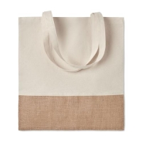 Boodschappentas met jute beige