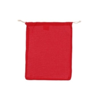 Gekleurd herbruikbaar groente fruitzakje 25x30cm rood