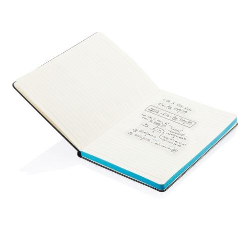A5 notitieboek met gekleurde zijde zwart/blauw