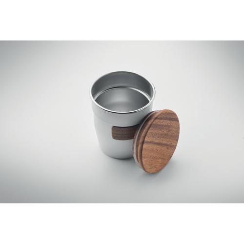 Enkelwandige beker 350 ml Walnut mat zilver