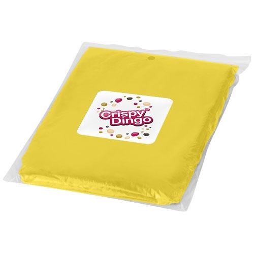 Ziva wegwerp regenponcho met opbergtasje geel