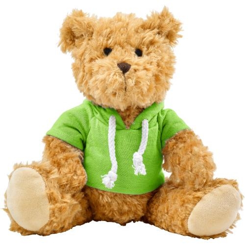 Pluche teddybeer met hoodie groen