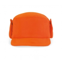 Pet met oorkleppen fluor oranje,l/xl