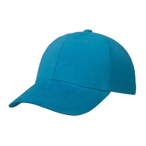 6 panel brushed cotton cap aqua