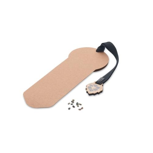 Bladwijzer pijnboomzaad Growbookmark™ beige