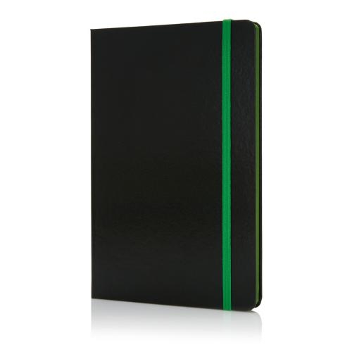 A5 notitieboek met gekleurde zijde zwart/groen
