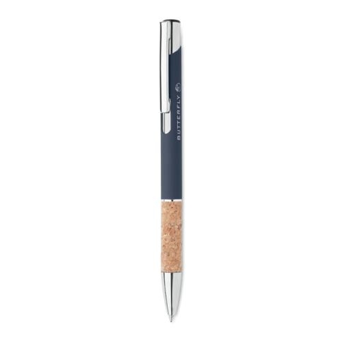 Pen van aluminium en kurk Veria blauw