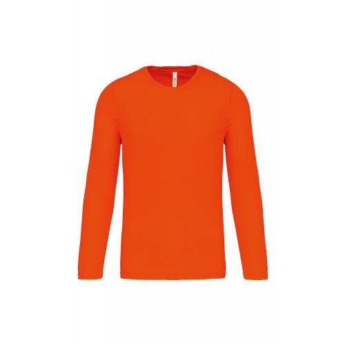 Herensportshirt lange Mouwen fluor oranje,2xl