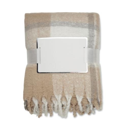 Geruite mohair deken Quet beige